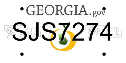 SJS7274 Georgia License Plate