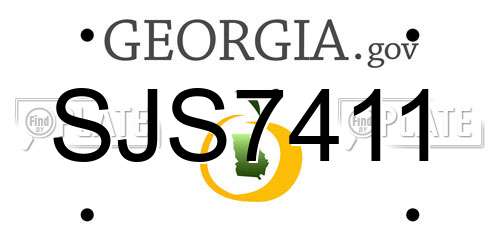SJS7411 Georgia License Plate