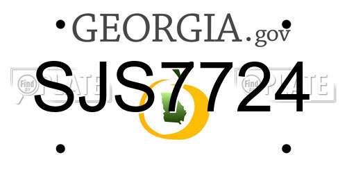 SJS7724 Georgia License Plate
