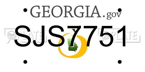 SJS7751 Georgia License Plate