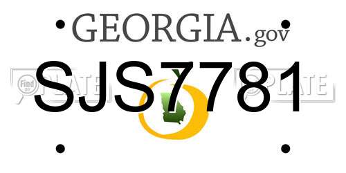 SJS7781 Georgia License Plate