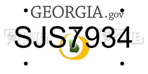 SJS7934 Georgia License Plate