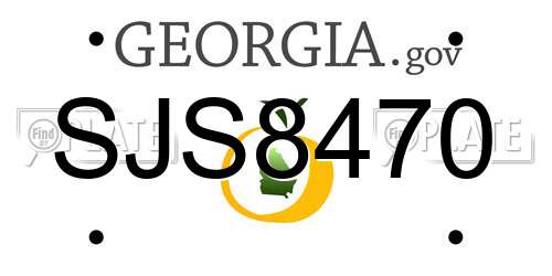 SJS8470 Georgia License Plate