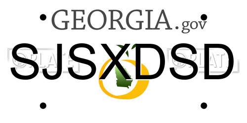SJSXDSD Georgia License Plate
