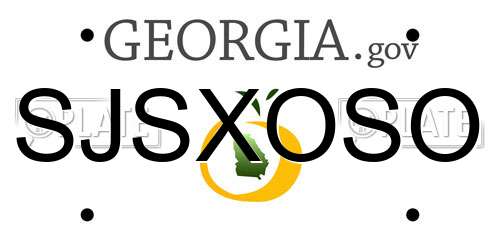 SJSXOSO Georgia License Plate