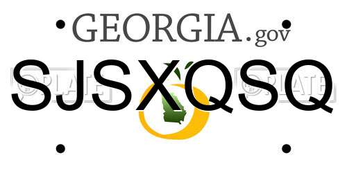 SJSXQSQ Georgia License Plate