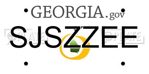 SJSZZEE Georgia License Plate