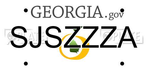 SJSZZZA Georgia License Plate