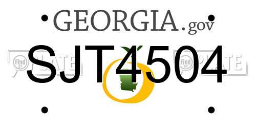 SJT4504 Georgia License Plate