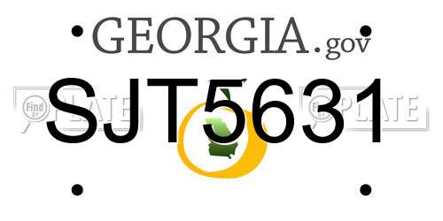 SJT5631 Georgia License Plate
