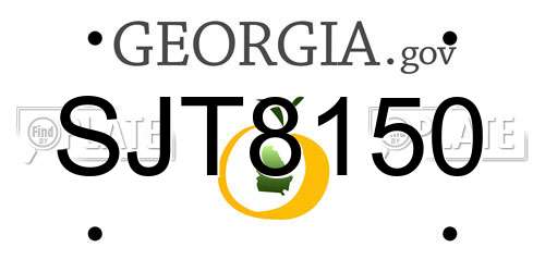 SJT8150 Georgia License Plate