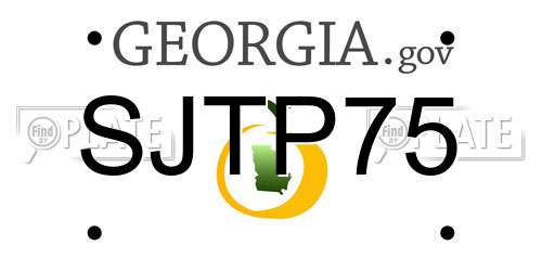 SJTP75 Georgia License Plate