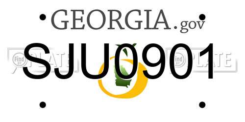 SJU0901 Georgia License Plate
