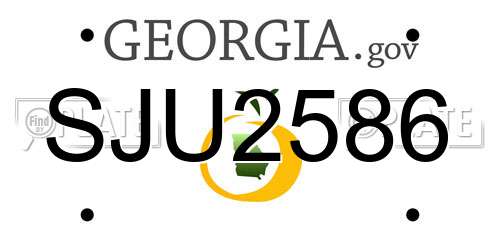 SJU2586 Georgia License Plate