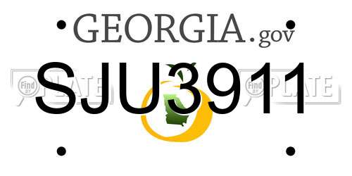 SJU3911 Georgia License Plate