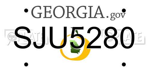 SJU5280 Georgia License Plate