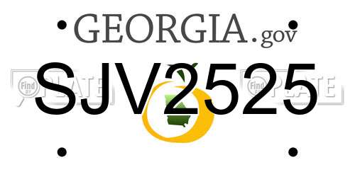 SJV2525 Georgia License Plate