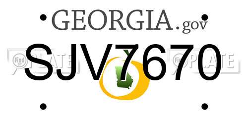 SJV7670 Georgia License Plate