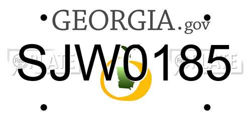SJW0185 Georgia License Plate