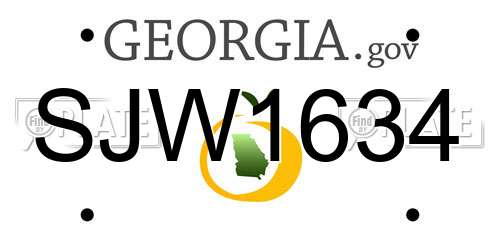 SJW1634 Georgia License Plate