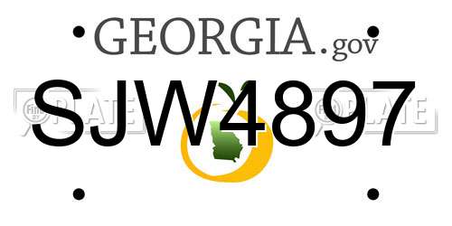 SJW4897 Georgia License Plate