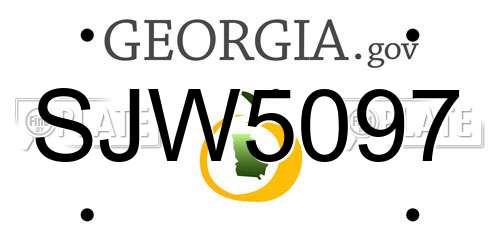 SJW5097 Georgia License Plate