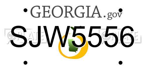 SJW5556 Georgia License Plate