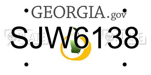 SJW6138 Georgia License Plate