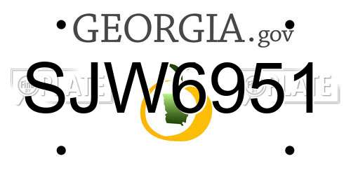 SJW6951 Georgia License Plate