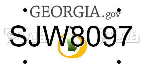 SJW8097 Georgia License Plate