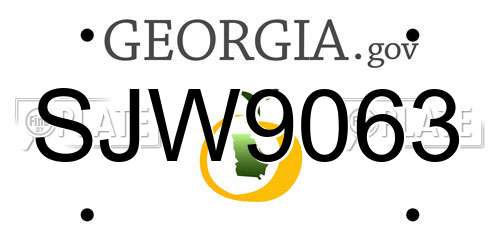 SJW9063 Georgia License Plate