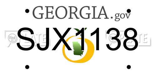 SJX1138 Georgia License Plate
