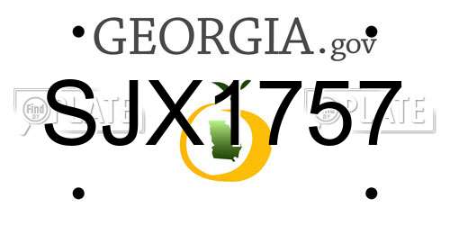 SJX1757 Georgia License Plate