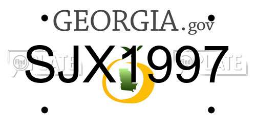 SJX1997 Georgia License Plate