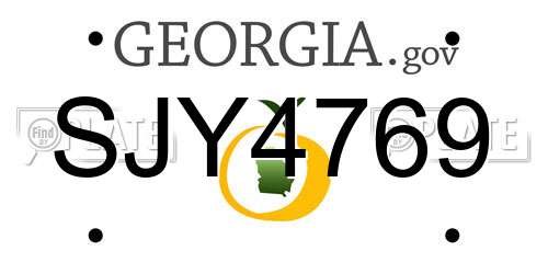SJY4769 Georgia License Plate