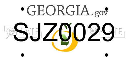 SJZ0029 Georgia License Plate