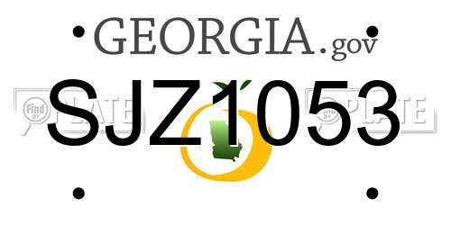 SJZ1053 Georgia License Plate