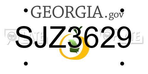 SJZ3629 Georgia License Plate