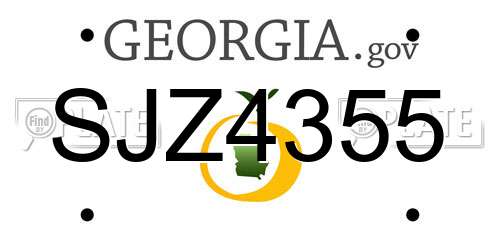 SJZ4355 Georgia License Plate