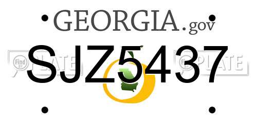 SJZ5437 Georgia License Plate