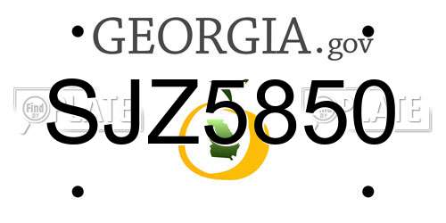 SJZ5850 Georgia License Plate