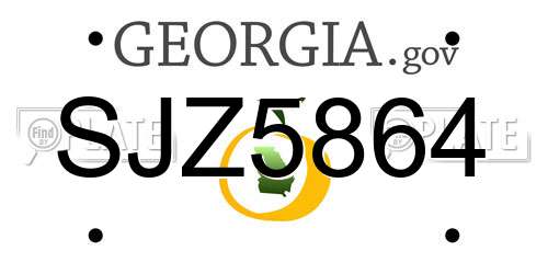SJZ5864 Georgia License Plate