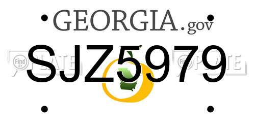 SJZ5979 Georgia License Plate