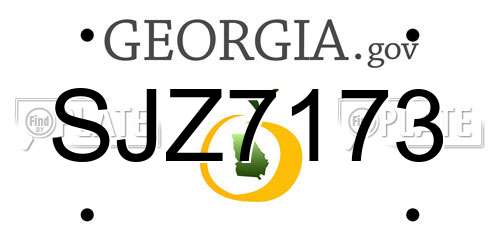 SJZ7173 Georgia License Plate