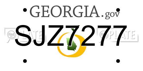 SJZ7277 Georgia License Plate