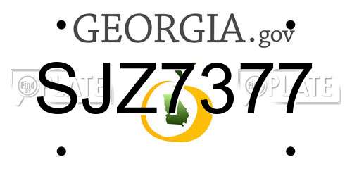SJZ7377 Georgia License Plate