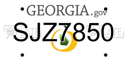 SJZ7850 Georgia License Plate