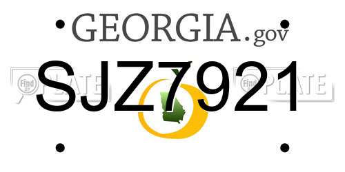 SJZ7921 Georgia License Plate