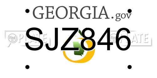 SJZ846 Georgia License Plate