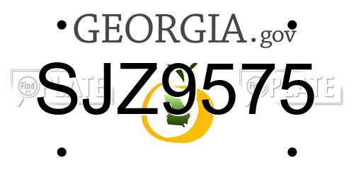 SJZ9575 Georgia License Plate
